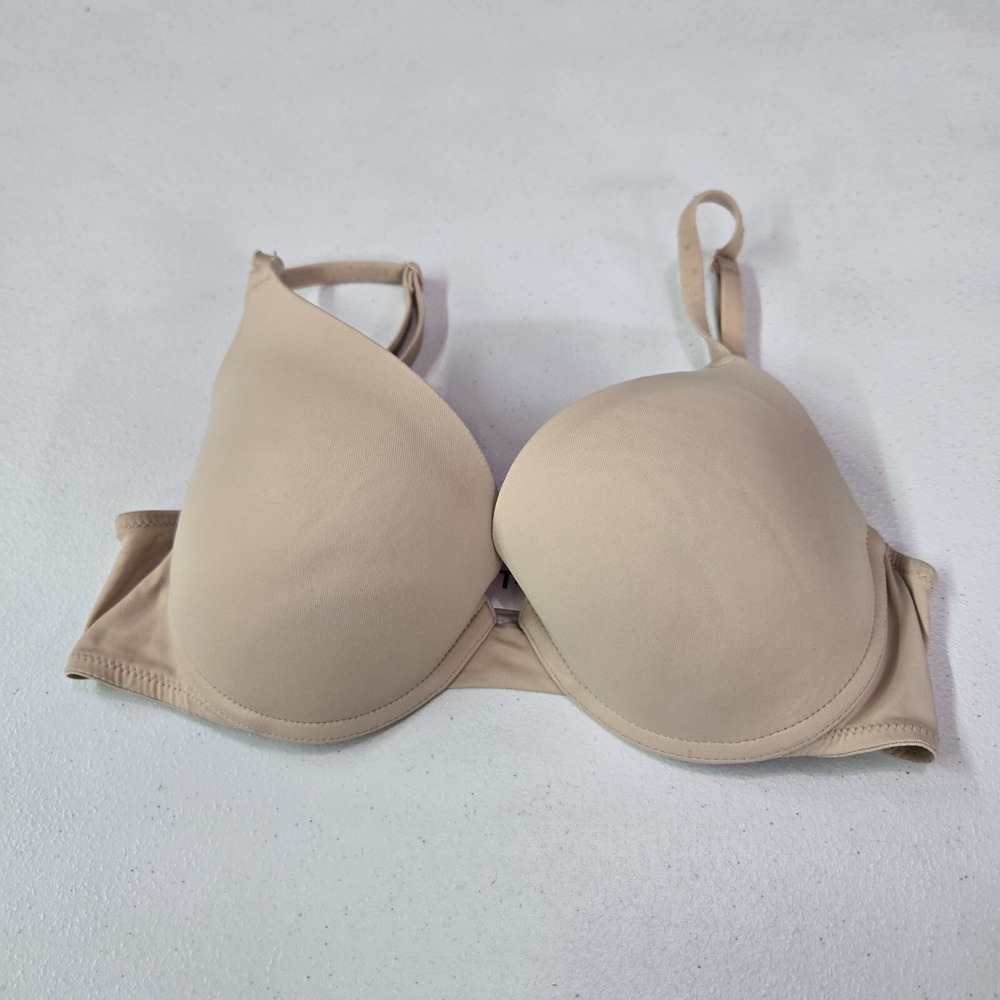 Victoria Secret PINK Women Bra 34C Beige Underwire Convertible Push Up‎